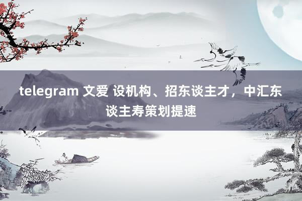 telegram 文爱 设机构、招东谈主才，中汇东谈主寿策划提速