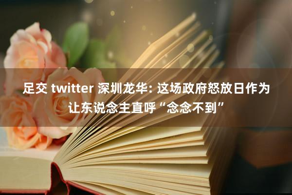 足交 twitter 深圳龙华: 这场政府怒放日作为让东说念主直呼“念念不到”