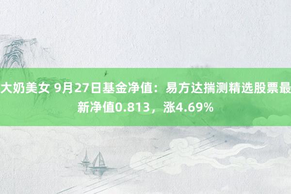 大奶美女 9月27日基金净值：易方达揣测精选股票最新净值0.813，涨4.69%