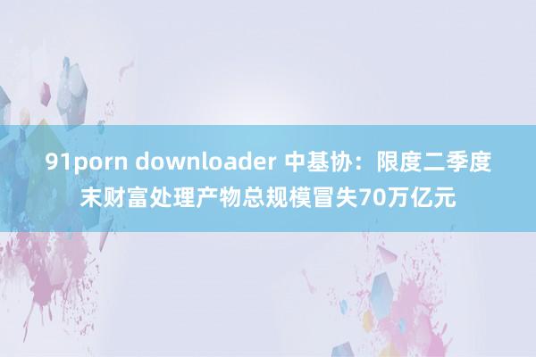 91porn downloader 中基协：限度二季度末财富处理产物总规模冒失70万亿元