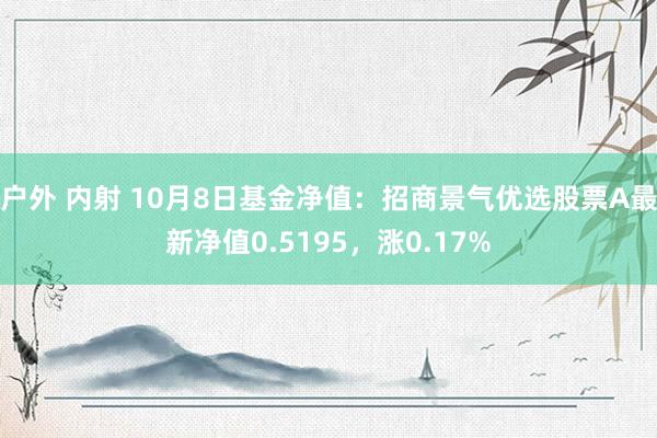 户外 内射 10月8日基金净值：招商景气优选股票A最新净值0.5195，涨0.17%