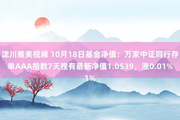 泷川雅美视频 10月18日基金净值：万家中证同行存单AAA指数7天捏有最新净值1.0539，涨0.01%