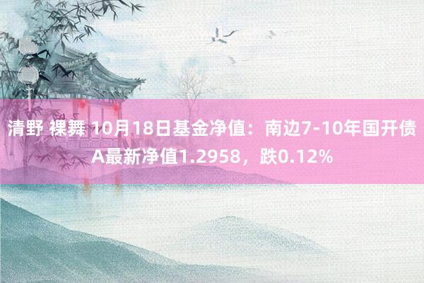 清野 裸舞 10月18日基金净值：南边7-10年国开债A最新净值1.2958，跌0.12%