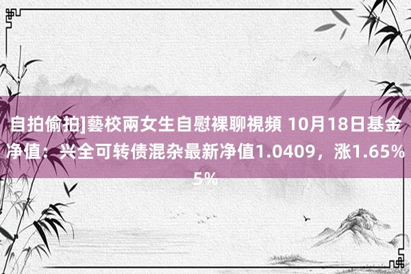 自拍偷拍]藝校兩女生自慰裸聊視頻 10月18日基金净值：兴全可转债混杂最新净值1.0409，涨1.65%