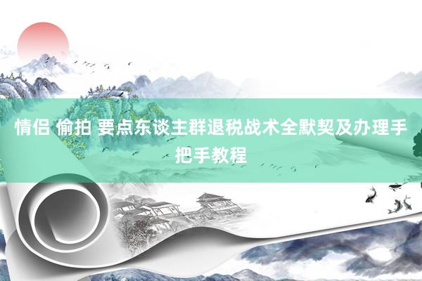 情侣 偷拍 要点东谈主群退税战术全默契及办理手把手教程