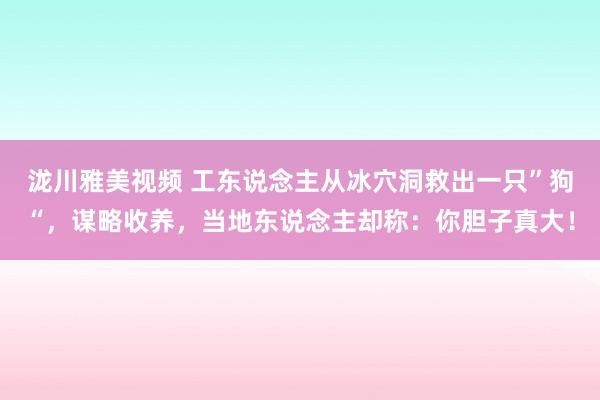 泷川雅美视频 工东说念主从冰穴洞救出一只”狗“，谋略收养，当地东说念主却称：你胆子真大！