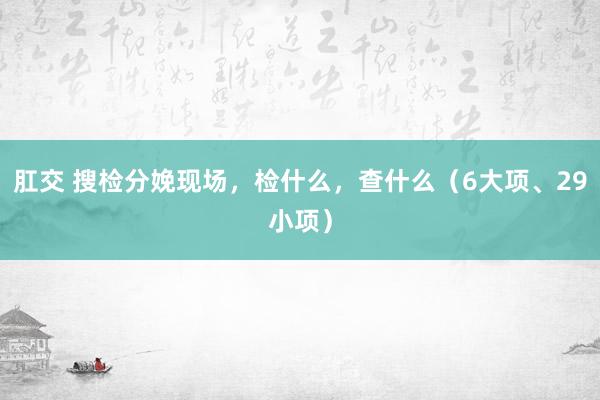 肛交 搜检分娩现场，检什么，查什么（6大项、29小项）