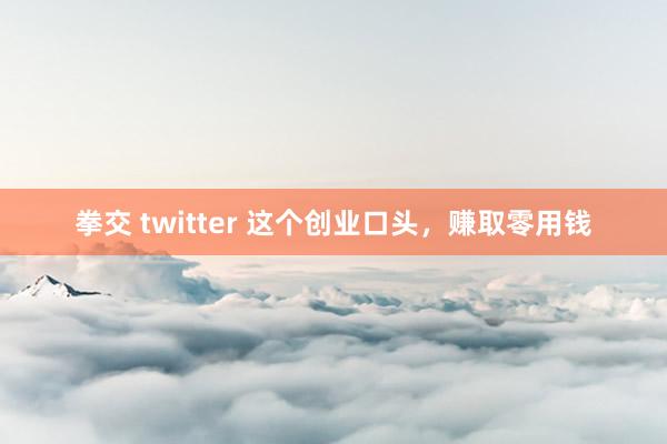 拳交 twitter 这个创业口头，赚取零用钱