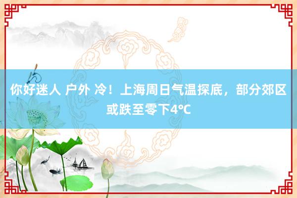 你好迷人 户外 冷！上海周日气温探底，部分郊区或跌至零下4℃