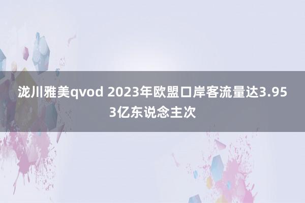 泷川雅美qvod 2023年欧盟口岸客流量达3.953亿东说念主次