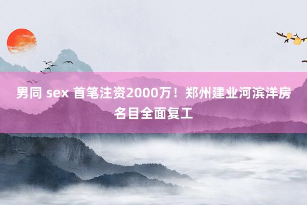 男同 sex 首笔注资2000万！郑州建业河滨洋房名目全面复工