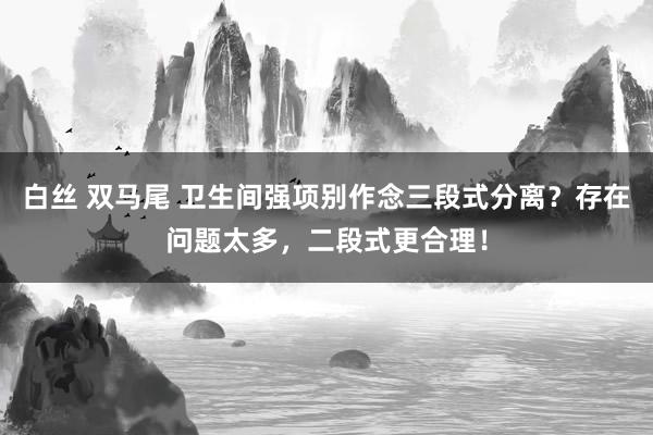 白丝 双马尾 卫生间强项别作念三段式分离？存在问题太多，二段式更合理！