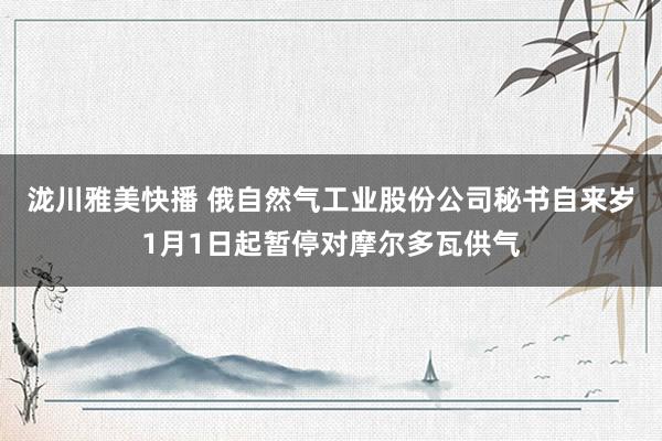 泷川雅美快播 俄自然气工业股份公司秘书自来岁1月1日起暂停对摩尔多瓦供气