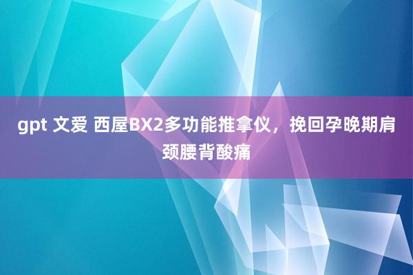 gpt 文爱 西屋BX2多功能推拿仪，挽回孕晚期肩颈腰背酸痛