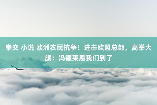 拳交 小说 欧洲农民抗争！进击欧盟总部，高举大旗：冯德莱恩我们到了