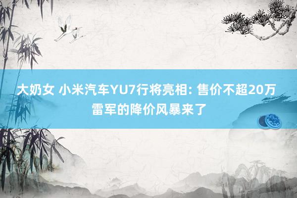 大奶女 小米汽车YU7行将亮相: 售价不超20万 雷军的降价风暴来了