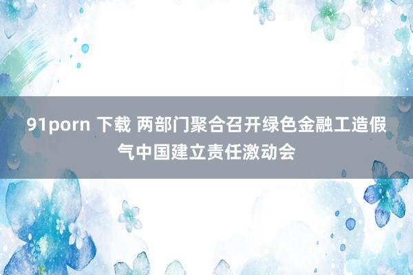 91porn 下载 两部门聚合召开绿色金融工造假气中国建立责任激动会