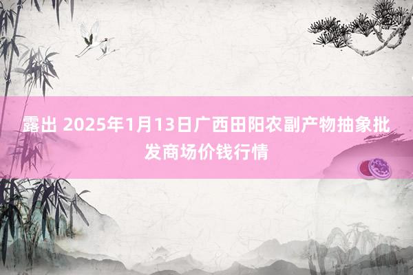 露出 2025年1月13日广西田阳农副产物抽象批发商场价钱行情