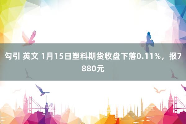 勾引 英文 1月15日塑料期货收盘下落0.11%，报7880元